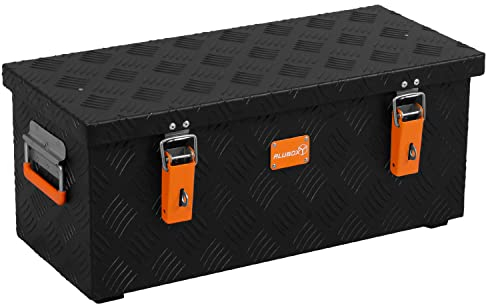 alubox STRONG - BLACK EDITION ABX-R37 Aluminium Transportkiste aus 3mm Riffelblech 37 Liter in schwarz