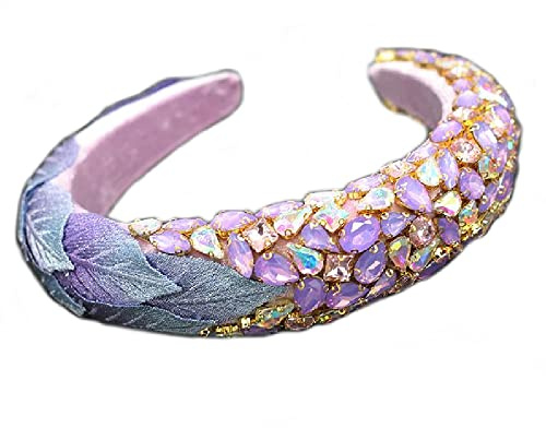 Haarreif mit Kristallen und Strass, Haarclip für Feste, Braut, Kleid, Hochzeit, Kommunion, Brillabenny (Violett 2)