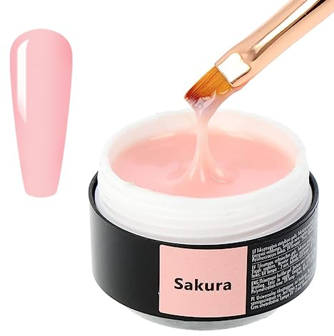 SINCERO SALON Aufbaugel für Gelnägel - Sakura - TPO-frei - UV Gel zur Nagelverlängerung und Modellage - Nail Art - Acrylgel für Nägel - Farbgel, Versiegelungsgel - 15ml