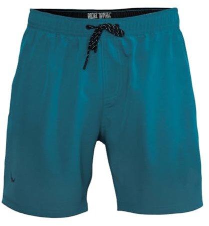 ROCK-IT Apparel badbyxor för män med innerbyxor i mesh och fickor - snabbtorkande tyg [storlekar S-5XL] att knyta - för simning badstrand eller pool Blå M
