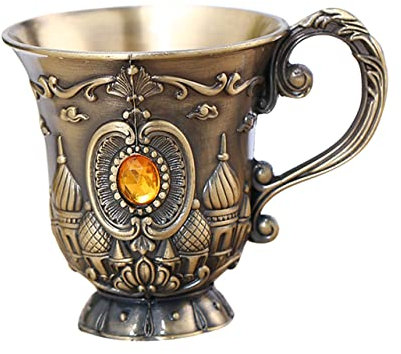 Cabilock 1 Pc Copa De Vino Retro Vaso De Vino del Castillo Copa De Vino del Castillo Copa De Manhattan Cáliz De Vino Tinto Egipcio Taza para Beber Aleación De Zinc Metálico Estilo Europeo