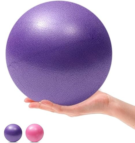 Yowlens Yoga Pilates Ball Plastic Anti Burst Soft Exercise Ball with Non-slip Surface, Small Exercise Ball for Yoga, Pilates, Physical Therapy and Pelvic Health(Purple)