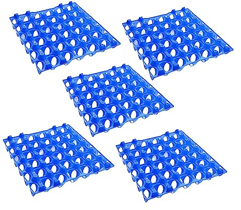 Yajuyi Vassoio per Uova Da 30 Griglie Portauova per Frigorifero, Cartoni per Uova Impilabili Contenitore per Uova per Frigorifero Scaffale Da Cucina Cassetto, 5 pezzi blu