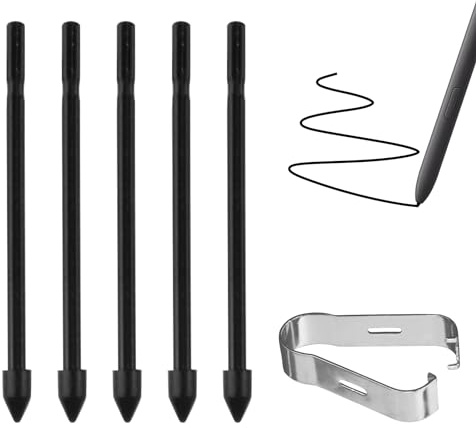 5X S Pen Spitzen, Ersatzspitzen für S-Pen, S Pen Replacement Tips Kompatibel mit Samsung Galaxy Tab S7 FE, S7, S7+, S8, S8+, S8 Ultra, Note 8/9, Touch Stylus S Pen Spitzen, Nibs Werkzeugset (Schwarz)
