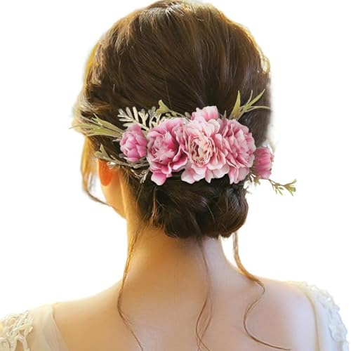 Braut Hochzeit Blume Haarspangen Boho Künstliche Kopfschmuck, Haarnadeln, Dutt, Chignon, Haarschmuck für Frauen, Blumenmädchen, Bräute, Brautjungfern Haarkämme