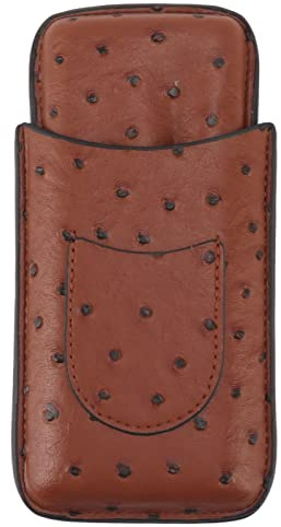 Portasigari Portasigari in Pelle Artificiale Marrone Custodia Portatile per Sigari a 3 per Regali di Compleanno da Viaggio