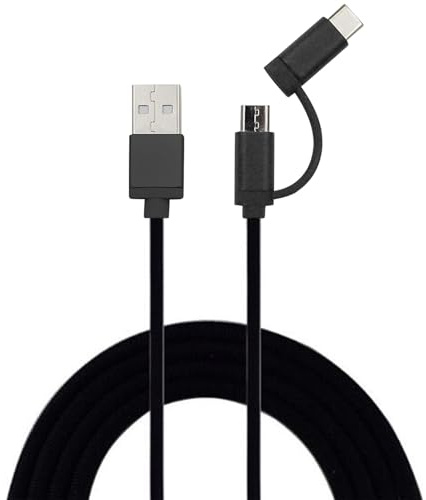 NOVAGO - Câble de recharge et de transfert 2 en1 Type C,USB C et Micro USB compatible avec tous les smartphones et Tablettes doté de connectiques Micro USB ou USB C