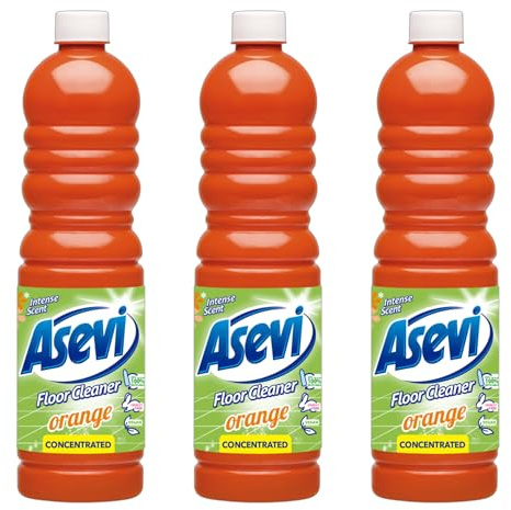 Asevi Concentrated Orange Floor Cleaner, Intense Scent, 1L Bottles, Pack of 3