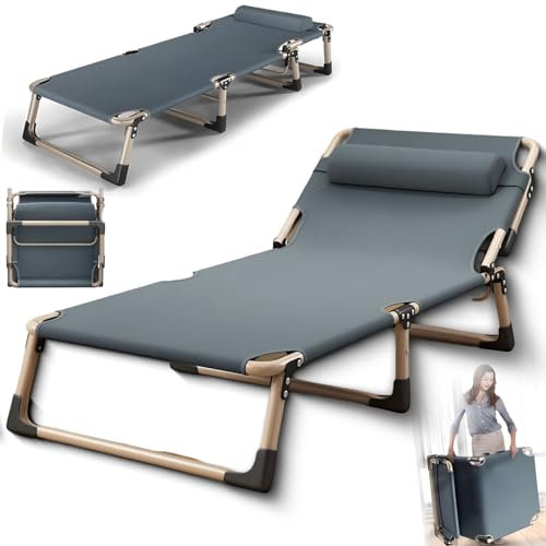 GHBXJX Feldbett Klappbar, Campingbett klappbar Tragfähigkeit 160 kg, 75cm Campingliege extra breit, 194 x 75 x 30CM Stabiles Campingbett, Erwachsene Outdoor Indoor Garten Camping Reisen,E