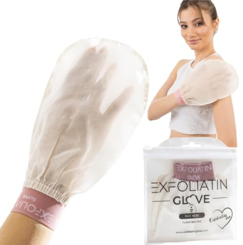 EXFOLIATIN GLOVE Premium türkischer Badehandschuh, traditioneller Hammam Kese Peeling-Handschuh, künstliche Bräune und abgestorbene Haut (für trockene Hauttypen)