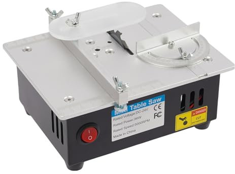 SICHENSH Mini sega circolare da tavolo multifunzione da 96 W, seghe da tavolo portatili, seghe circolari da tavolo multifunzione con 4 lame, sega da tavolo elettrica per taglio lucidatura e incisione