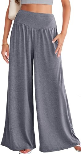 SEAUR Palazzo Hose Damen Lang Tanzhose Bauchtanz Pilates Yoga Locker Hose Weites Bein Sommerhose Weich Freizeithose S-XXL