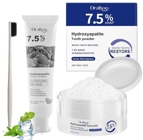 Hydroxylapatit Zahnpasta,Hydroxylapatits Pulver,Whitening Zahnpastas | Hydroxyapatite,Tiefenreinigungs-Pflege Zahnpasta,Frischer Atem Zahnpastas,Fleckenentfernung,Ganzheitlicher Schutz für Zähnen