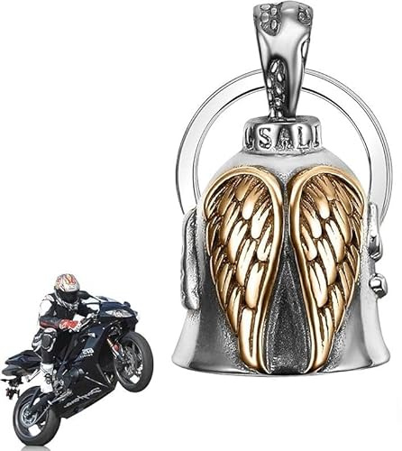 YEOVIBL 1 Stück Guardian Bell Motorrad Glocke – Edelstahl Biker Glöckchen als Glücksbringer und Schlüsselanhänger – Schutzglocke für Motorrad, Fahrrad, Roller und E-Bike