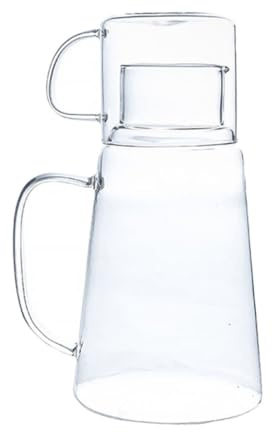DINHEAROM 1 Set Large Capacity Glass Water Jug Cold Water Pitcher for Juice Beer Leakproof Design with Easy Pour Handle for Parties Picnics