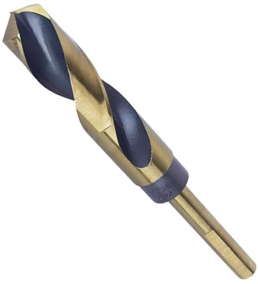 KinetiCore 12mm Reduced Shank Twist Drill Bit, 10mm Shank HSS 4341, Black & Gold Oxide for Stainless Steel, Metal, Aluminum, Copper, Plastic & Wood