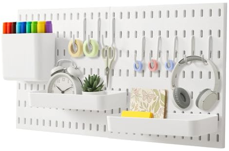 CROWNSHOP Pegboard Combination Set 2 Panels Wall Organizer Board Kit