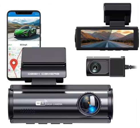 Hidden WiFi 4K Car Dash Cam DVR, 2.0 IPS screen, Rearview Camera Support APP Control,GPS Camera Recorder Ultra 2160P Dual lens front and rear WDR, Night Vision,24Hrs Remote Monitor video recorder