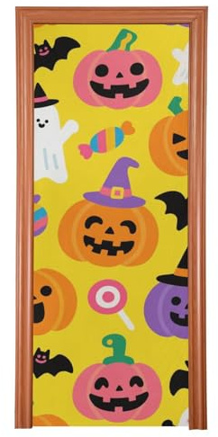 Orange Halloween pumpa jul dörröverdrag 91 x 248 cm hem dörr banderoll fest dekoration och tillbehör för hem L