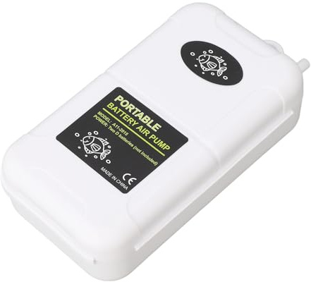 Garosa Aquarium-Sauerstoffpumpe, Mini-Luftpumpe für Aquarien mit 5-W-Motor, 0,6 M Schlauch, Tragbar, Batteriebetrieben, Geräuscharm, für Zieraquarien, Angeln Im Freien