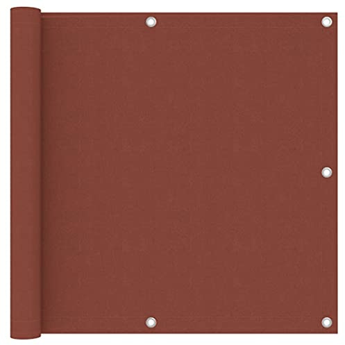 Mokuyary Protección visual para balcón, color rojo terracota, 90 x 300 cm, tela Oxford, revestimiento de balcón, cubierta opaca contra el viento para jardín, terraza, exterior
