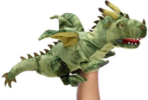 Uni-Toys - Handpuppe Drache (grün) - 49 cm (Länge) - Plüschtier, Kuscheltier