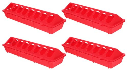 POPETPOP 4pcs Plastic Flip Top Bird Small Poultry Feeder Pigeon Feeder for Chickens Parrots Plastic Poultry Feed Tray Feeding and Drinking Dispenser for Small Birds