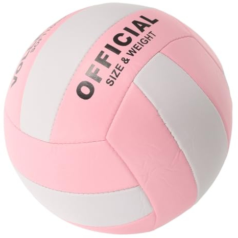 DIYEAH Ballon de Volley-Ball D’entraînement en PU, Rose, Résistant et Souple, pour Salle Intérieure et Compétition, 5 Plusieurs Styles