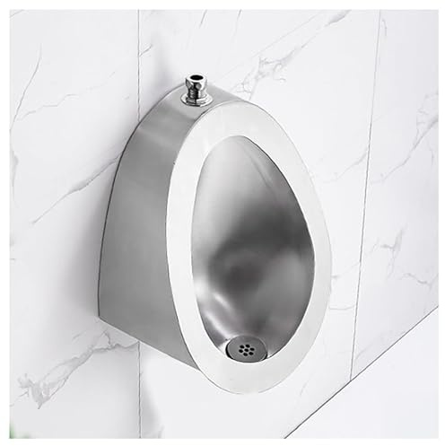 Orinatoio da parete in acciaio inox per uomo, per bagno, commerciale, con attivazione a pressione, WC maschio per hotel, bar e negozi (argento C)