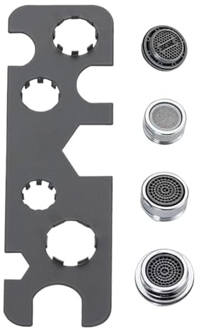 9-in-1 Faucet Aerator Wrench - Stainless Steel Multi Functional Removal Tool, Universal Spout and Aerator Disassembly | Household Plumbing Tool for Kitchen Bathroom Bathtub Sink
