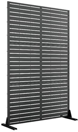 Mampara Divisoria Metálica Autoportante 183x120 cm, Diseños de líneas | Pantalla de Privacidad para Exterior, Biombo Separador de Ambientes Decorativo, Ideal para Jardín, Balcón, Terraza y Patio