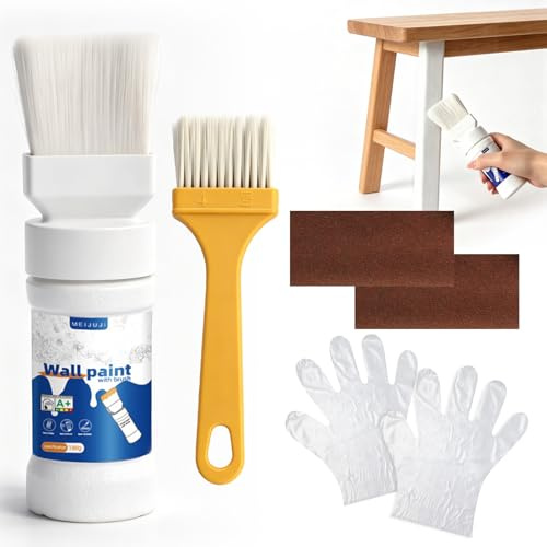 Pintura a la Tiza Blanca 180ml para Muebles - Pintura para Madera Todo en Uno Sin Lijar - Acabado Mate al Agua de Secado Rápido para Armarios Metal y Renovación DIY