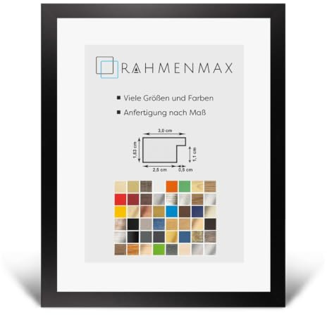 Morena MDF Rahmen für Bild 70x100cm Schwarz Matt mit Acrylglas | zum Aufhängen Hoch- und Querformat/Maßanfertigung möglich/Puzzle Rahmen/mit 1mm klarem Acrylglas