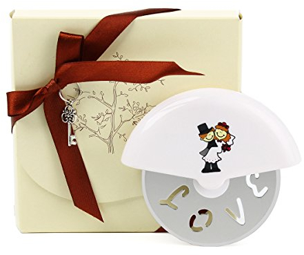 OnePlace - Set di 10 rotelle taglia-pizza in acciaio INOX con coperchio