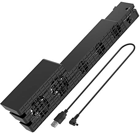 DollaTek USB extern 5-fläkt super turbo temperatur kylfläkt med USB-kabel svart för PS4 Pro spelkonsol