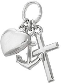 NKlaus Glaube Liebe Hoffnung 925 Sterlingsilber Silber 7mm kleine Kinder Kettenanhänger 9101