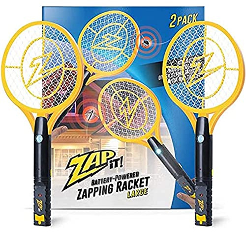 Zap It Bug Zapper Battery Powered (2xAA Included) Bug Zapper Racket, 3,500 Volt, 2 Pack