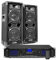 MAX26 PA Anlage Komplett Set, 1200 Watt DJ Boxen Set Lautsprecher mit Verstärker und Kabel, Lautsprecherset, Karaoke Set, Soundanlage, Musik Boxen, PA Komplett Set - Schwarz