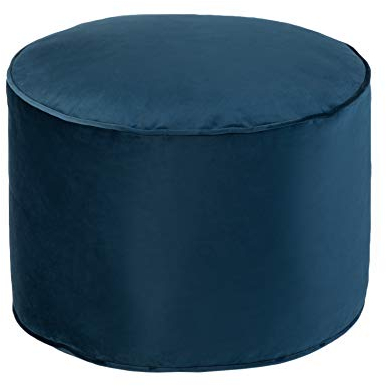 Loft 25 Runder Sitzsack Fußhocker | Innenbereich Pouf Wohnbereich sitzpuff Bein Erholung | Ergonomisches Design Pouffe | bequem Puff hocker & langlebig Pouf sitzkissen | sitzpouf 32×45 cm (Pazifik)