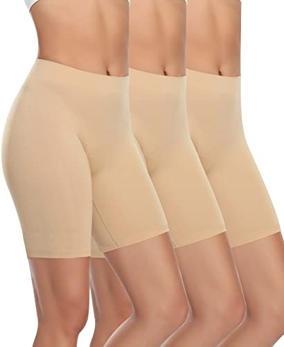 YARRCO Damen Unterhose Unter Rock Kurze Hose für Kleid Unterrock Hohe Taille Slipshort Radlerhose Boyshort Boxershorts Unterwäsche