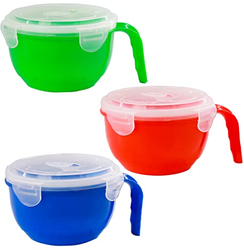 D.A.Y. Republic 2pk Microwavable Food Bowls, Ideal for Soups, Pack Lunch, Travel, BPA Free 940ml with Airtight Lid and Handle, Dishwasher, Freezer and Microwave Safe (2)