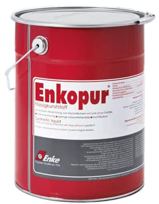 Enke Enkopur® plastique liquide | gris argenté | 4kg | Barrière d'étanchéité universelle contre l'humidité pour toit, sous-sol, garage, soubassement | durable, stable aux UV, pontant les fissures