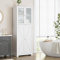 HOCSOK Mueble Columna de Baño, Mueble Auxiliar de Almacenaje con 4 Puertas y Compartimentos de Almacenamiento, Armario de Madera de Suelo, Moderno, Blanco, 60x30x170cm