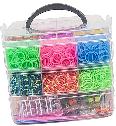 Juego de Pulseras de Gomas Kits de Pulseras de Gomas Bandas de Telares de Goma de Colores, s