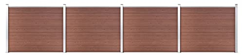 LAPOOH Zaunelement Set WPC 699x146 cm Braun, Sichtschutzstreifen, Sichtschutzzaun, Garten Zaunschutz, Balkonzaun, Stabzaun - 3070453