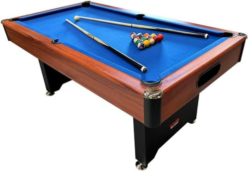 BCE 6ft Pool Table with Integrated Ball Return - Easy Assembly | Less Time Assembling, More Time Playing – Includes 2 Cues, 48mm Pool Balls, Triangle, Chalk and Brush