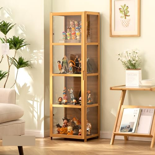 JSDMBD vitrinenschrank glasvitrine acryl vitrine hängend sammlervitrine eckvitrine Gegen Staub abgedichtet, reinigen 82x33x161cm Weiß 42 * 33 * 130cm woodcolor