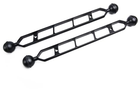 LetonPower Bras d'extension en Alliage d'aluminium à Double Bille de 11, connecteur de tête à Bille de 1, Bras sous-Marin pour Stroboscope/lumière vidéo/Plateau pour caméra de plongée (2pack)