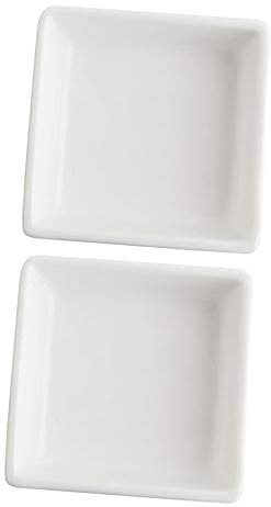 IMIKEYA 2St Snack-Platte Wasabi-Gericht dip schälchen Gerichte Kuchenform Soßengeschirr aus Keramik kleiner Snackteller Haushalt Puddingschüssel Sojaprodukte Container Gewürzplatte Weiß