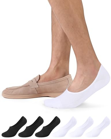 CLOSEMATE Mens Trainer Strumpor Ingen show osynliga strumpor för kvinnor Ladies Low Cut strumpor med halkfria silikonremsor 6 par